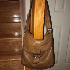 authentic taupe large leather soho flap